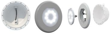 Farbausgabe mit hellgrauer(RAL 7004) LED-Flexlampe, weißes Licht, 1485 lm, 16 W, 12 V